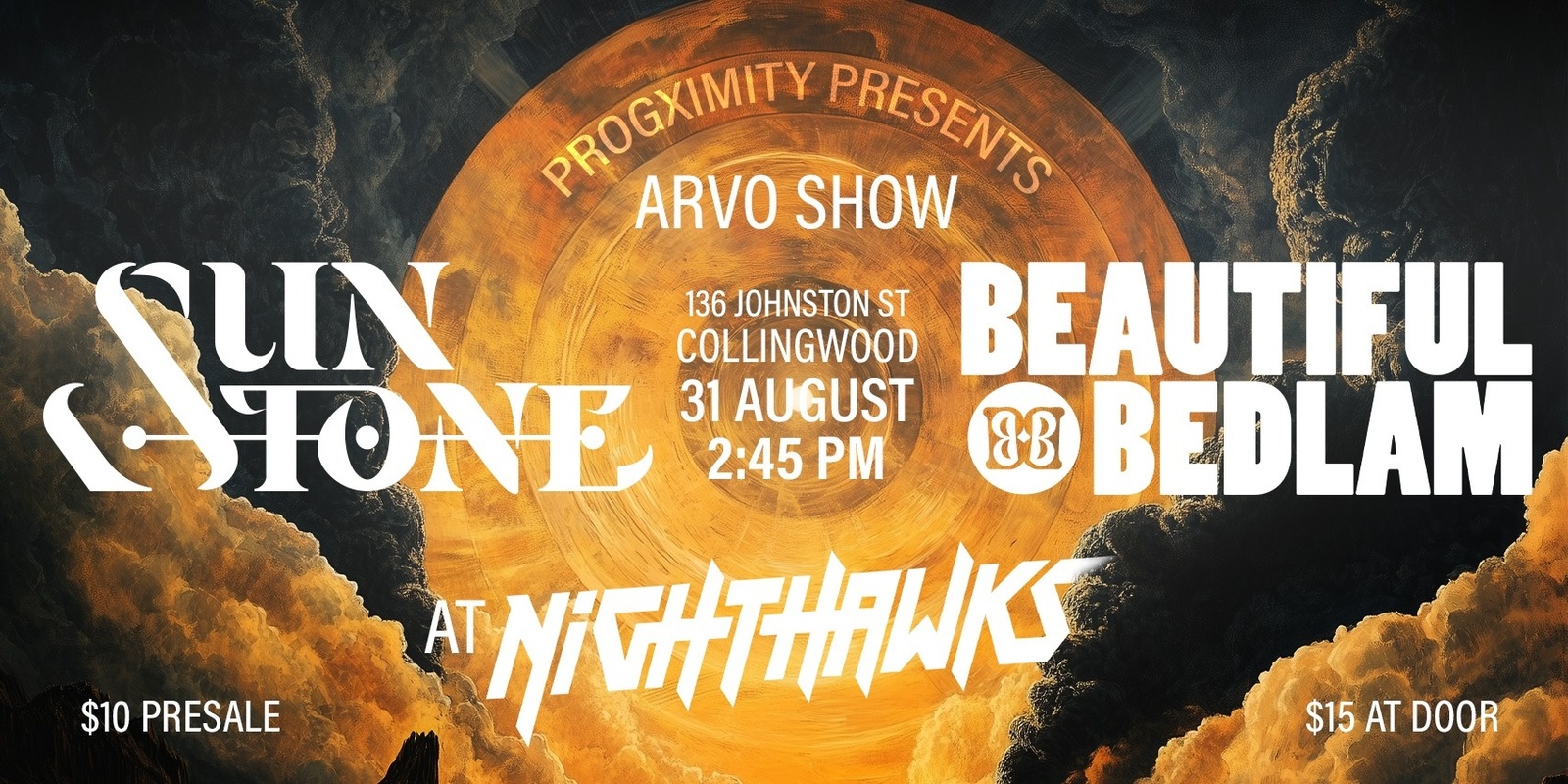 Banner image for Sun Stone with Beautiful Bedlam - Arvo show at Nighthawks