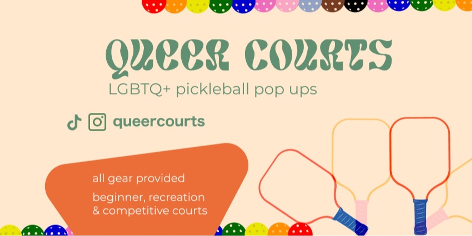 Banner image for 10/13 Queer Courts LGBTQ+ Pickleball + Table Tennis