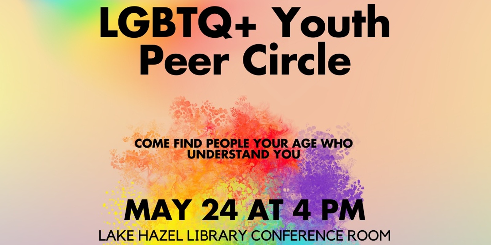 Banner image for LGBTQ YOUTH PEER CIRCLE