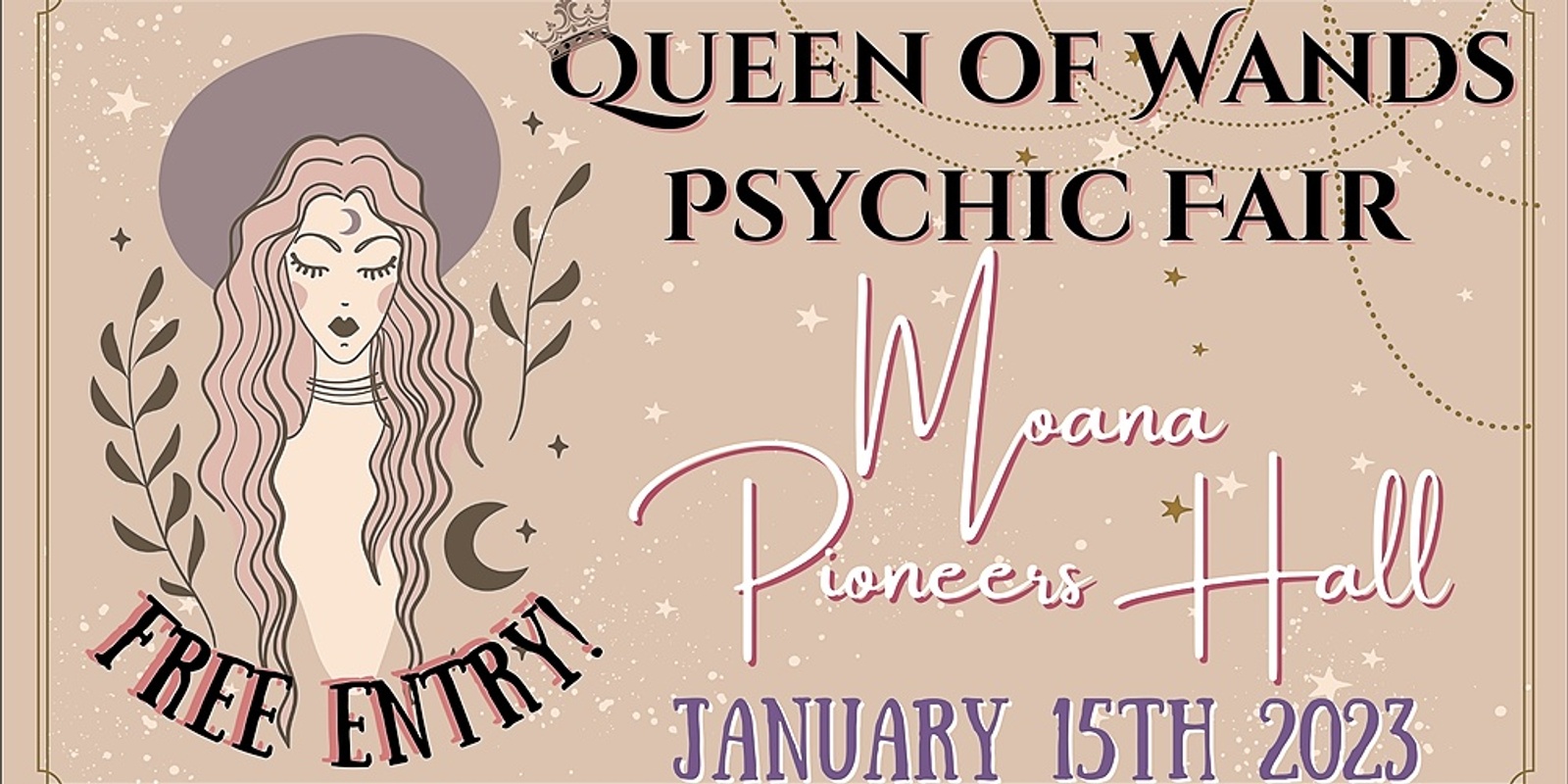 Banner image for Queen of Wands Psychic Fair - At Moana!