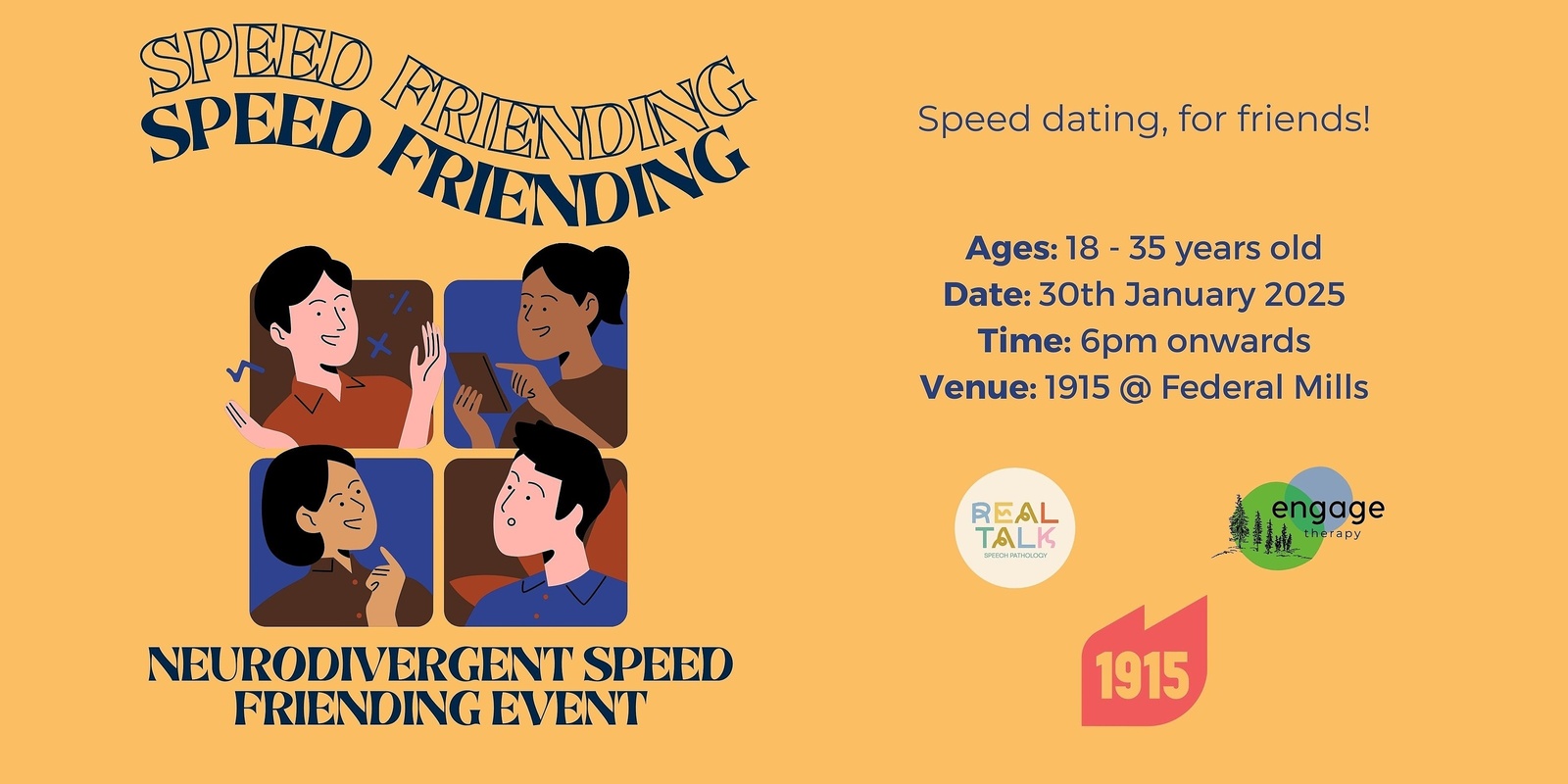 Banner image for Neurodivergent Speed Friending 2.0: Ages 18–35