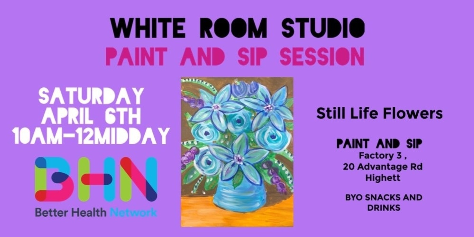 Banner image for ART CLASS SATURDAY SESSION - White Room studio Highett