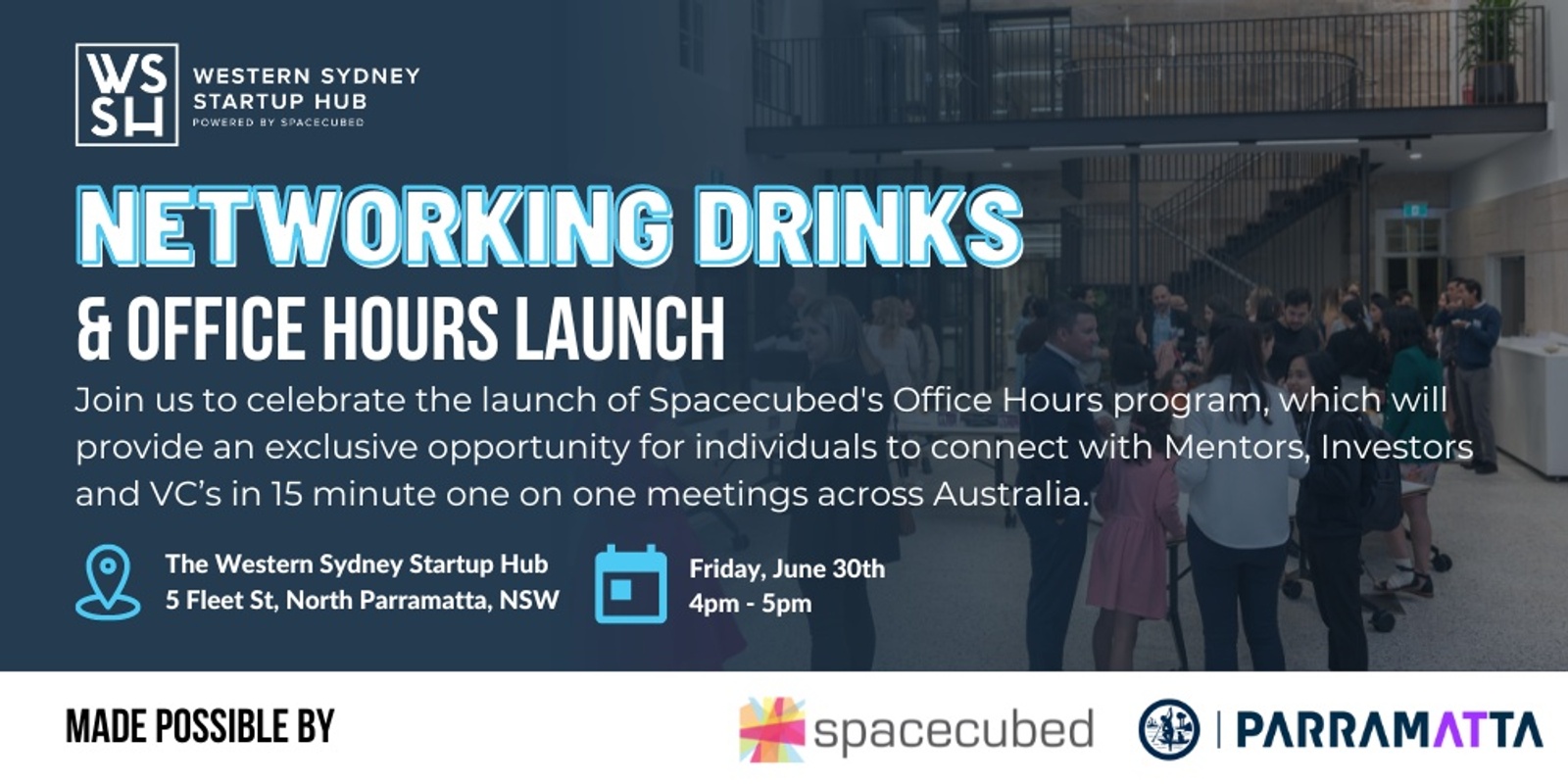 Western Sydney Startup Hub Networking Drinks & Office Hours Launch ...