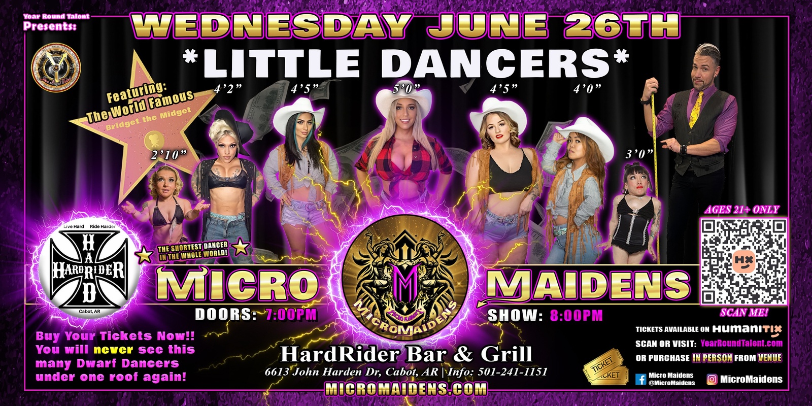 Banner image for Cabot, AR - Micro Maidens: The Show "Must Be This Tall to Ride!"