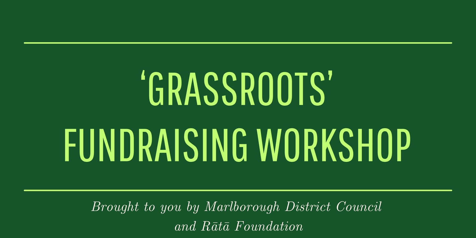 Banner image for Grassroots Fundraising Workshop