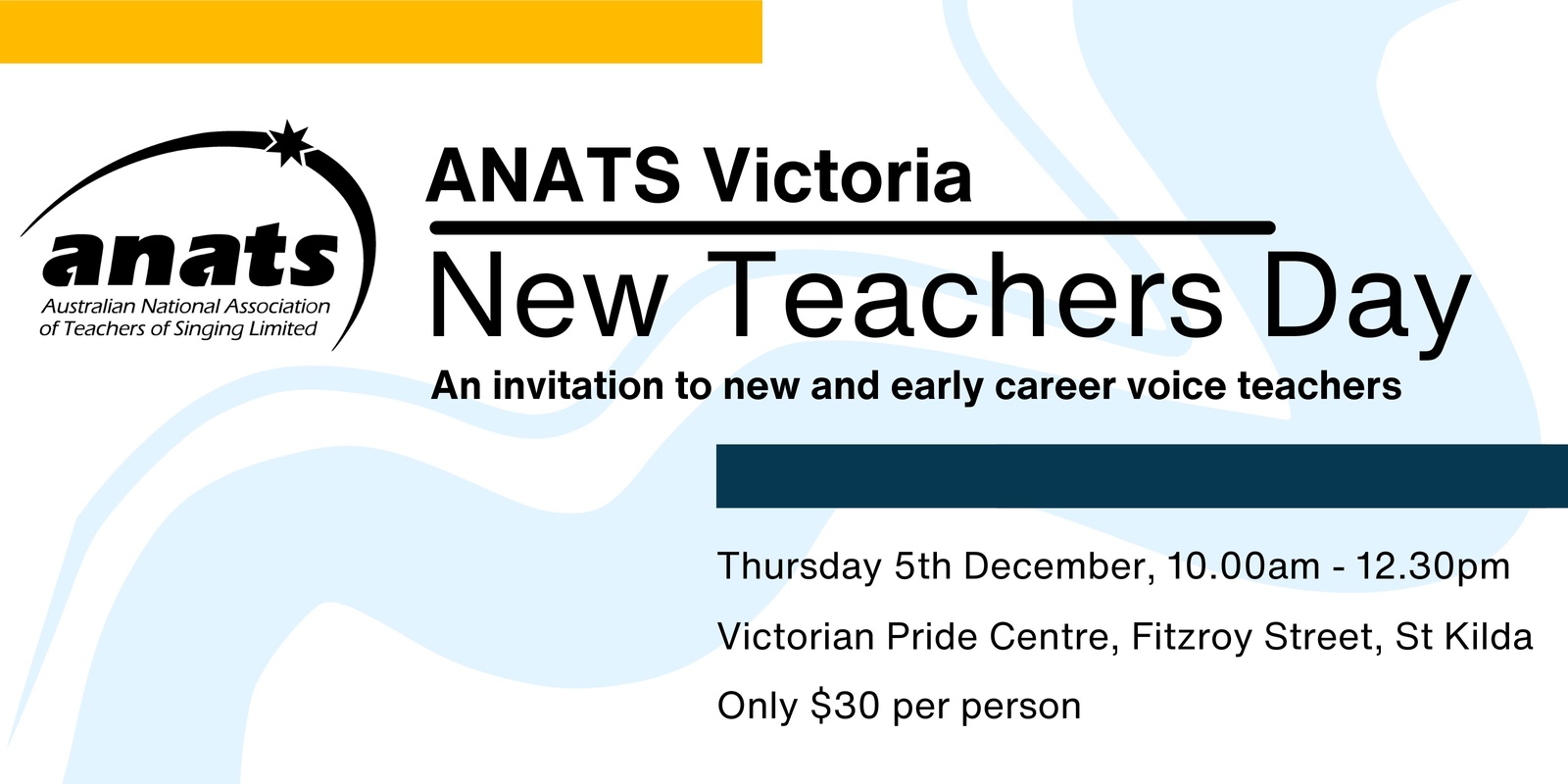 Banner image for New Teachers Day with ANATS VIC