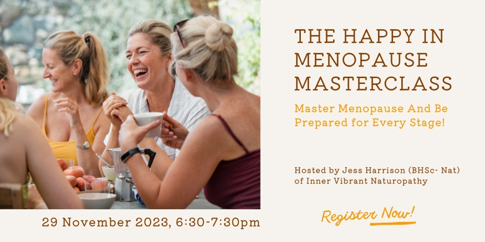 Banner image for The Happy in Menopause Masterclass
