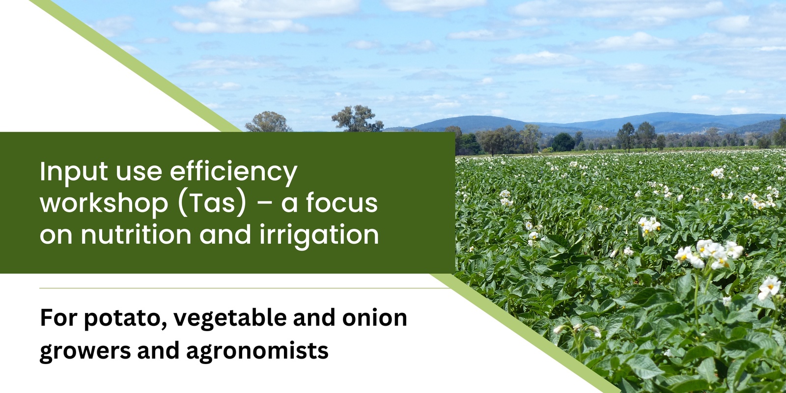Banner image for Input Use Efficiency Workshop (Tas) - Nutrition and Irrigation