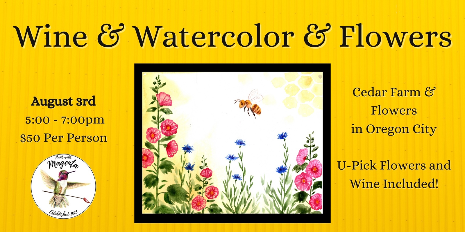 Banner image for Wine & Watercolor & Flowers