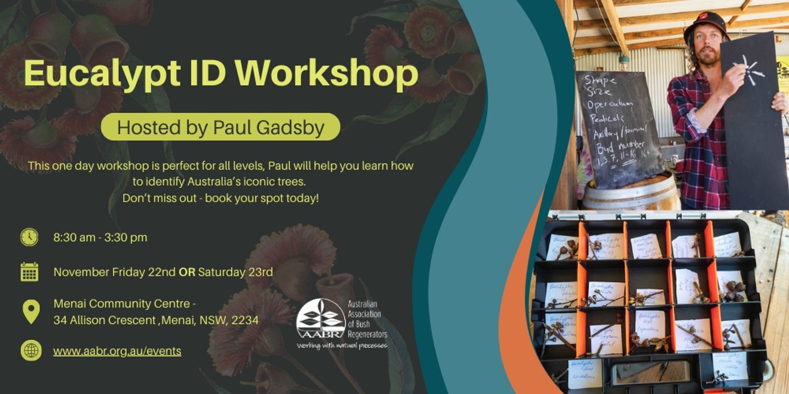 Banner image for Eucalypt ID Workshop with Gum Guru Gadsby - Friday 22nd Nov. South Sydney, NSW