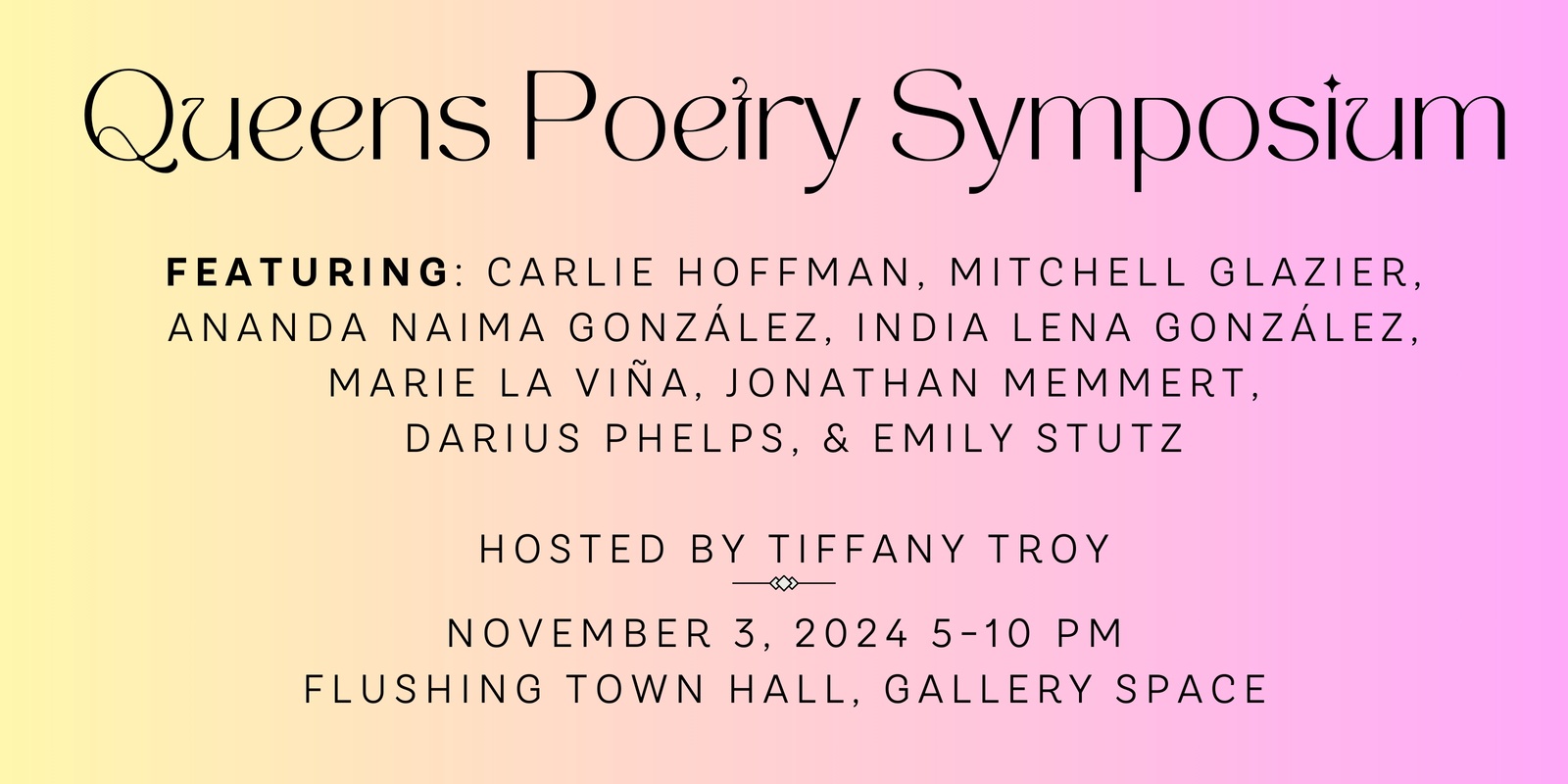 Banner image for Poetry Symposium at the Flushing Town Hall