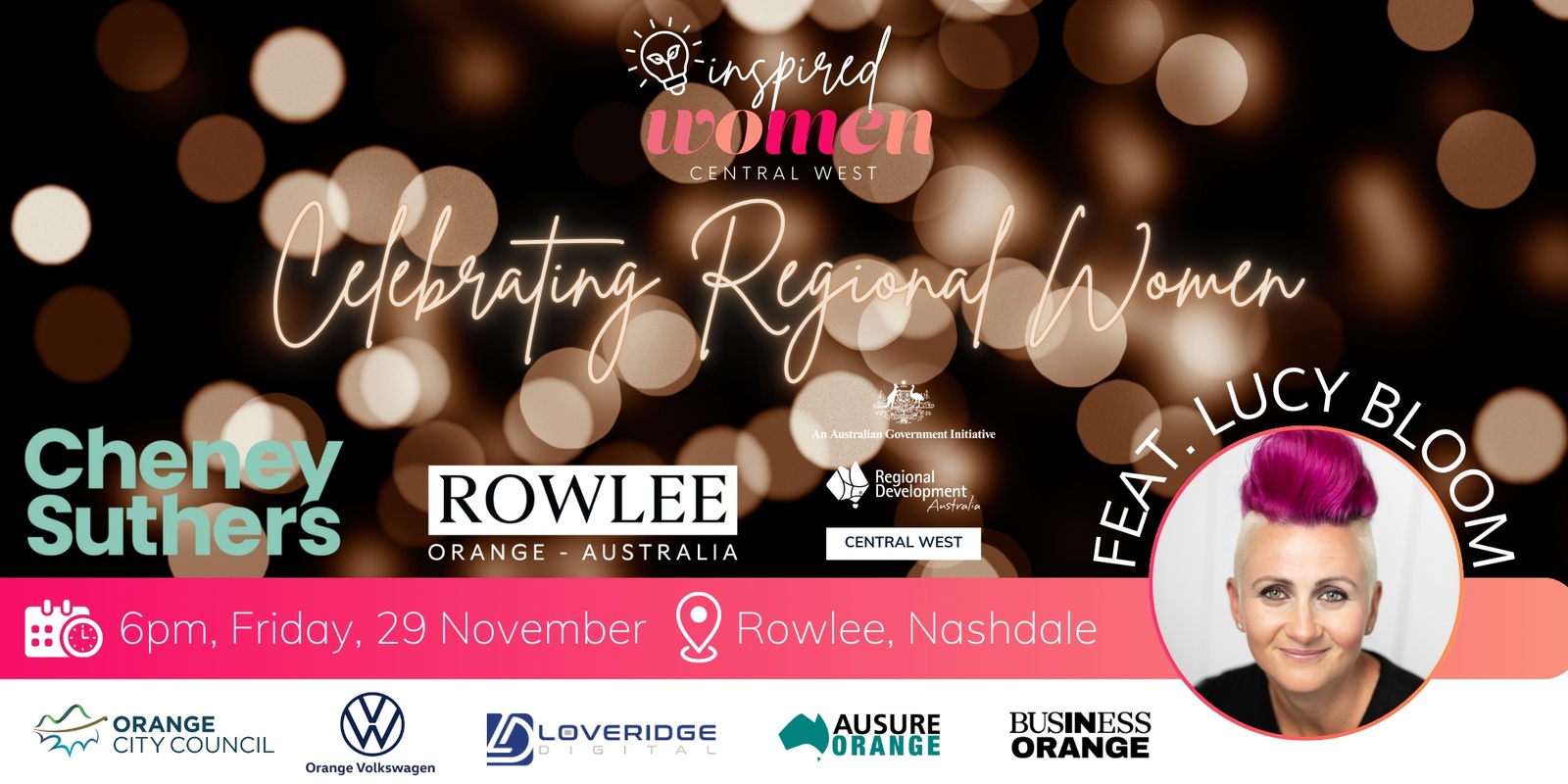 Banner image for Celebrating regional women: an evening with Lucy Bloom and Central West Inspired Women