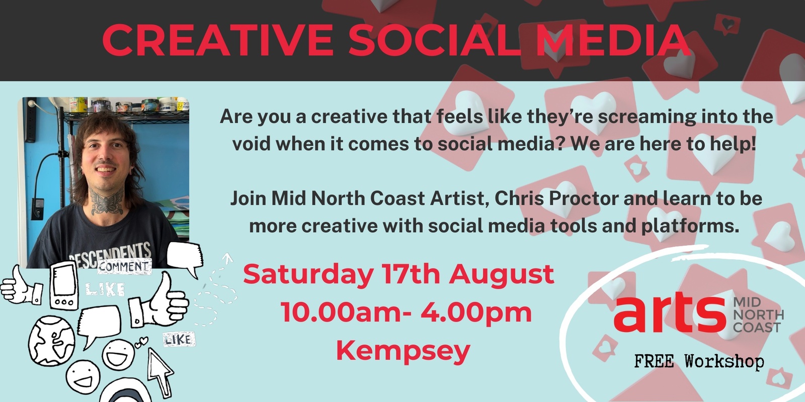 Banner image for Creative Social Media- Free workshop in Kempsey 