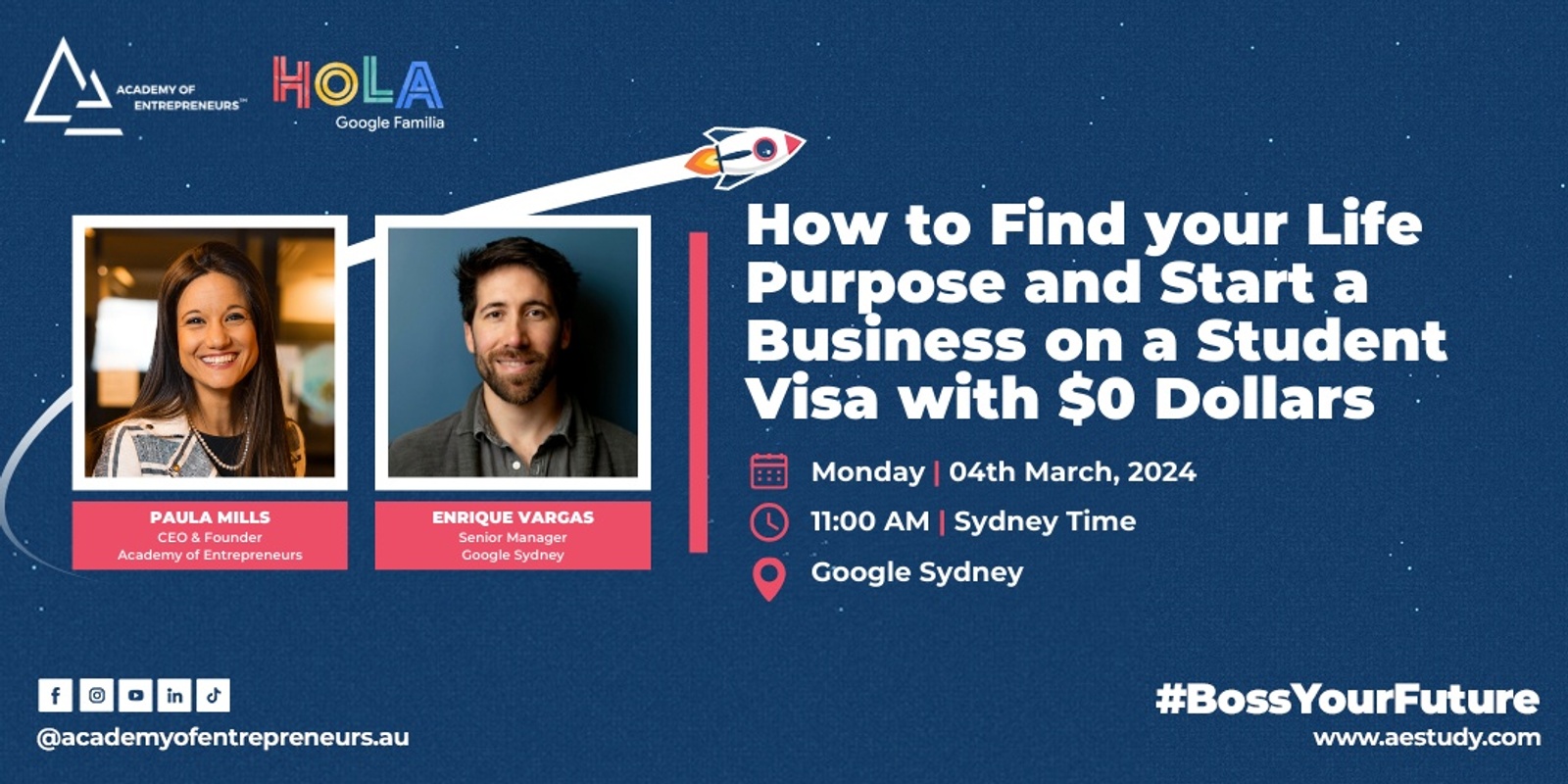 Banner image for  How to Find Your Life Purpose and Start a Business on a Student Visa with $0 Dollars