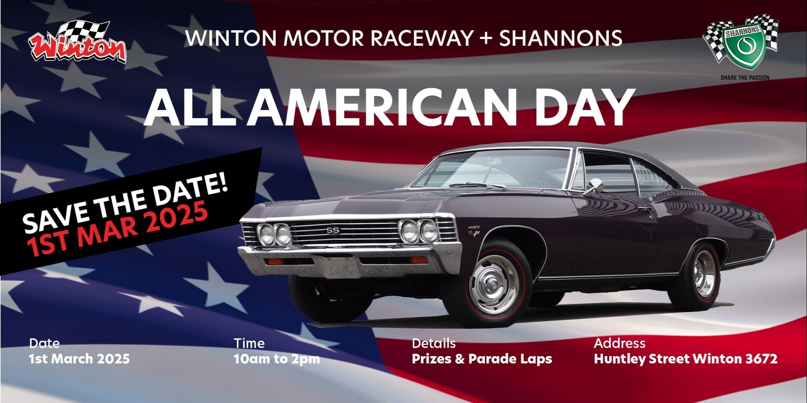 Banner image for All American Car Show - Winton Motor Racewa + Shannons