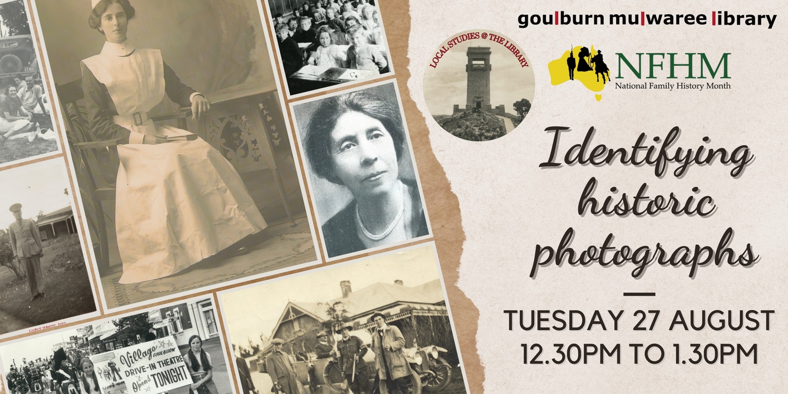 Banner image for Family History Month - identifying historic photographs