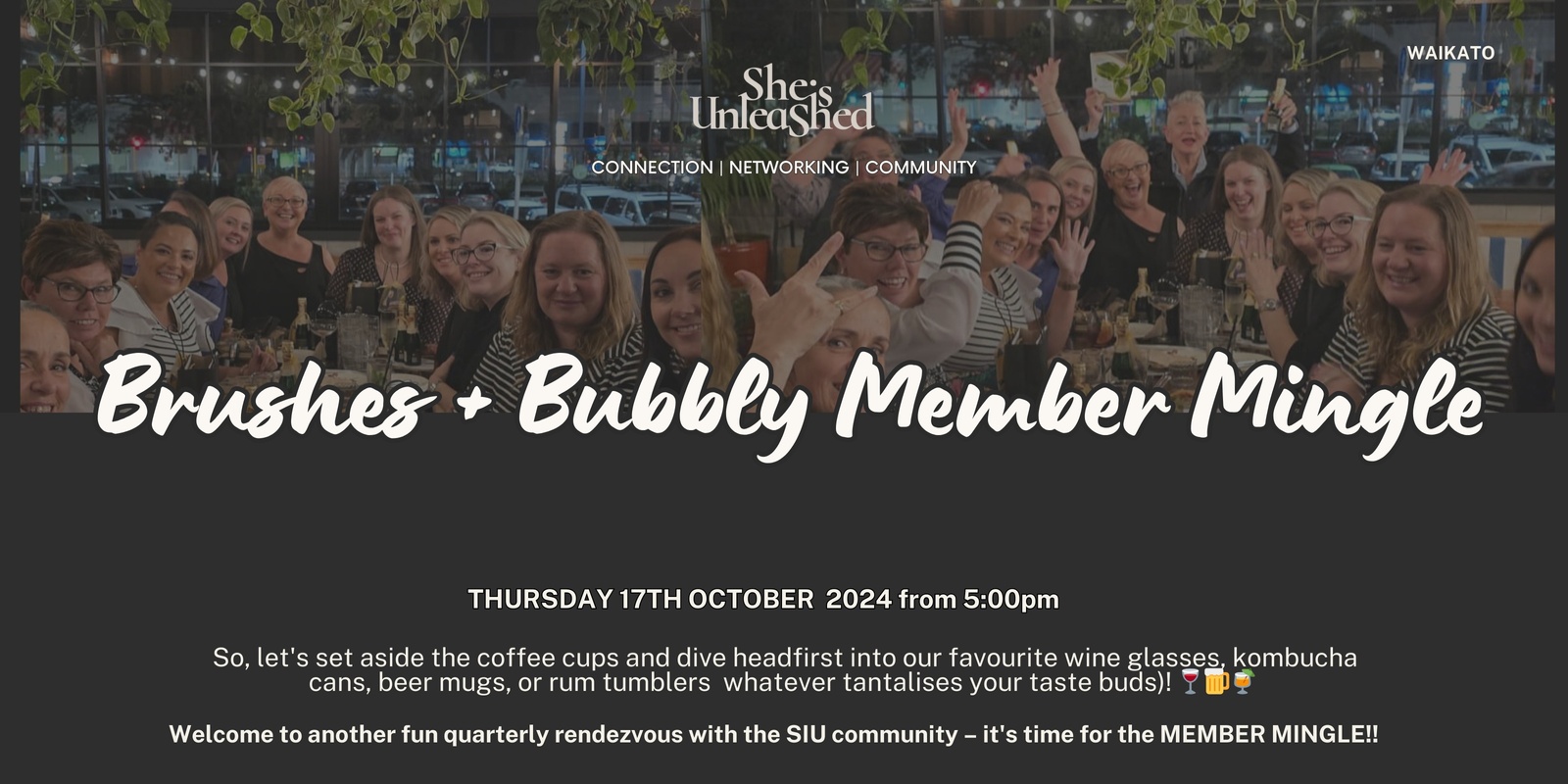 Banner image for Brushes & Bubbly! Waikato Member Mingle