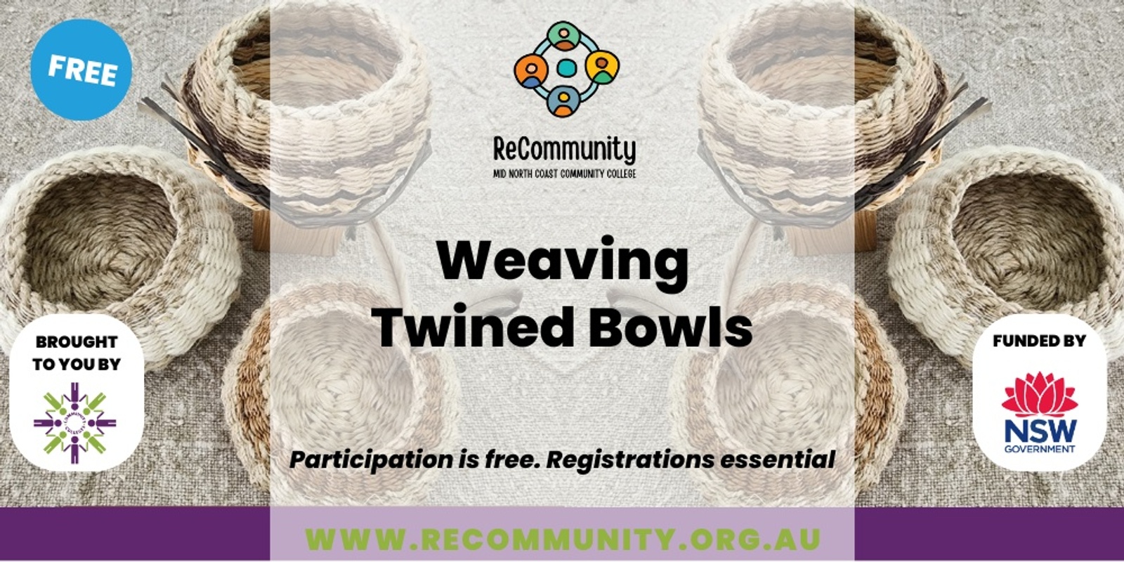 Banner image for Weaving Twined Bowls | TAREE