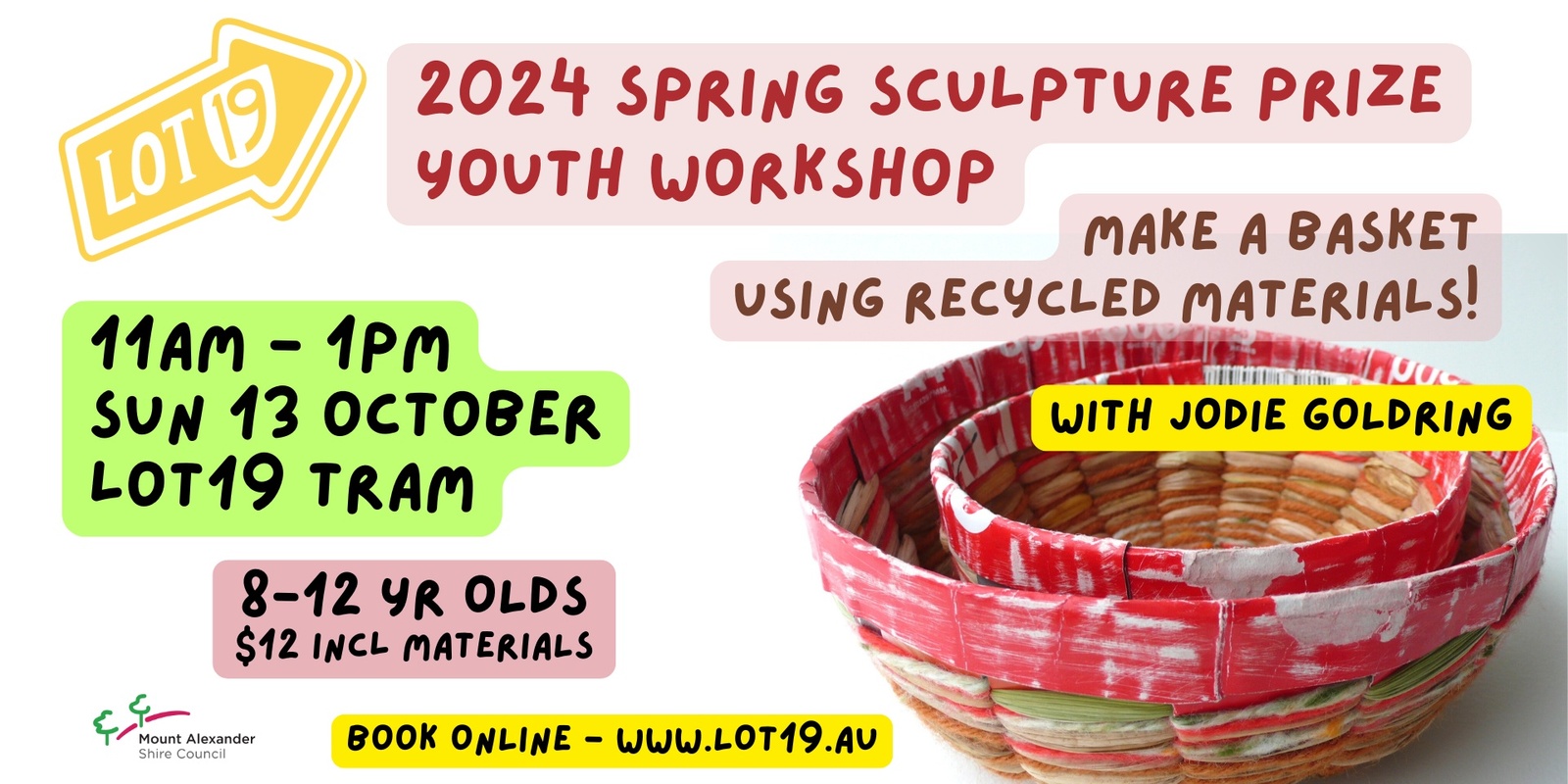 Banner image for lot19 Spring Sculpture Prize: Youth Workshop with Jodie Goldring