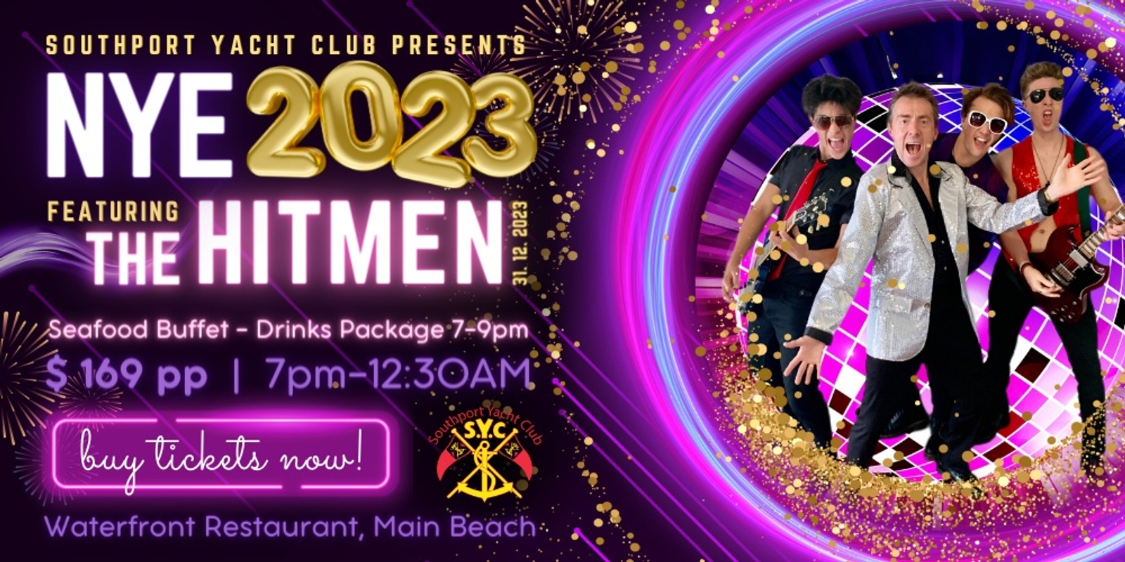 Banner image for New Years Eve - THE HITMEN BAND 2023 - Waterfront Restaurant