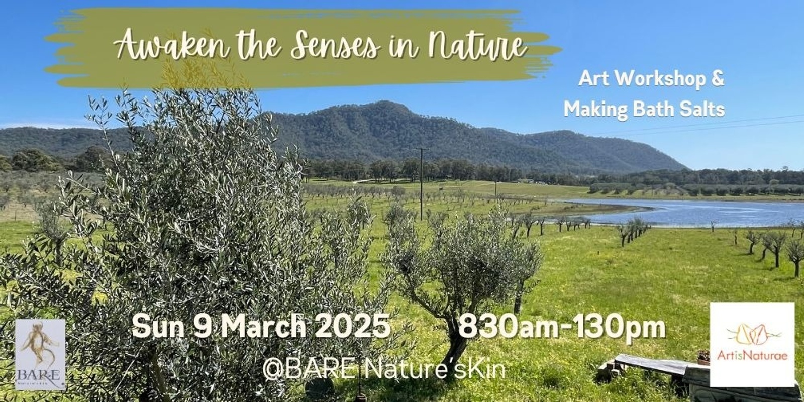 Banner image for Awaken the Senses Art in Nature Workshop and Bath Salts Making at Bare Nature'sKin