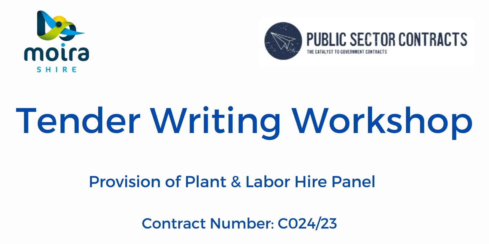 Banner image for Tender Writing Workshop - Provision of Plant and Labour Hire Panel - Online