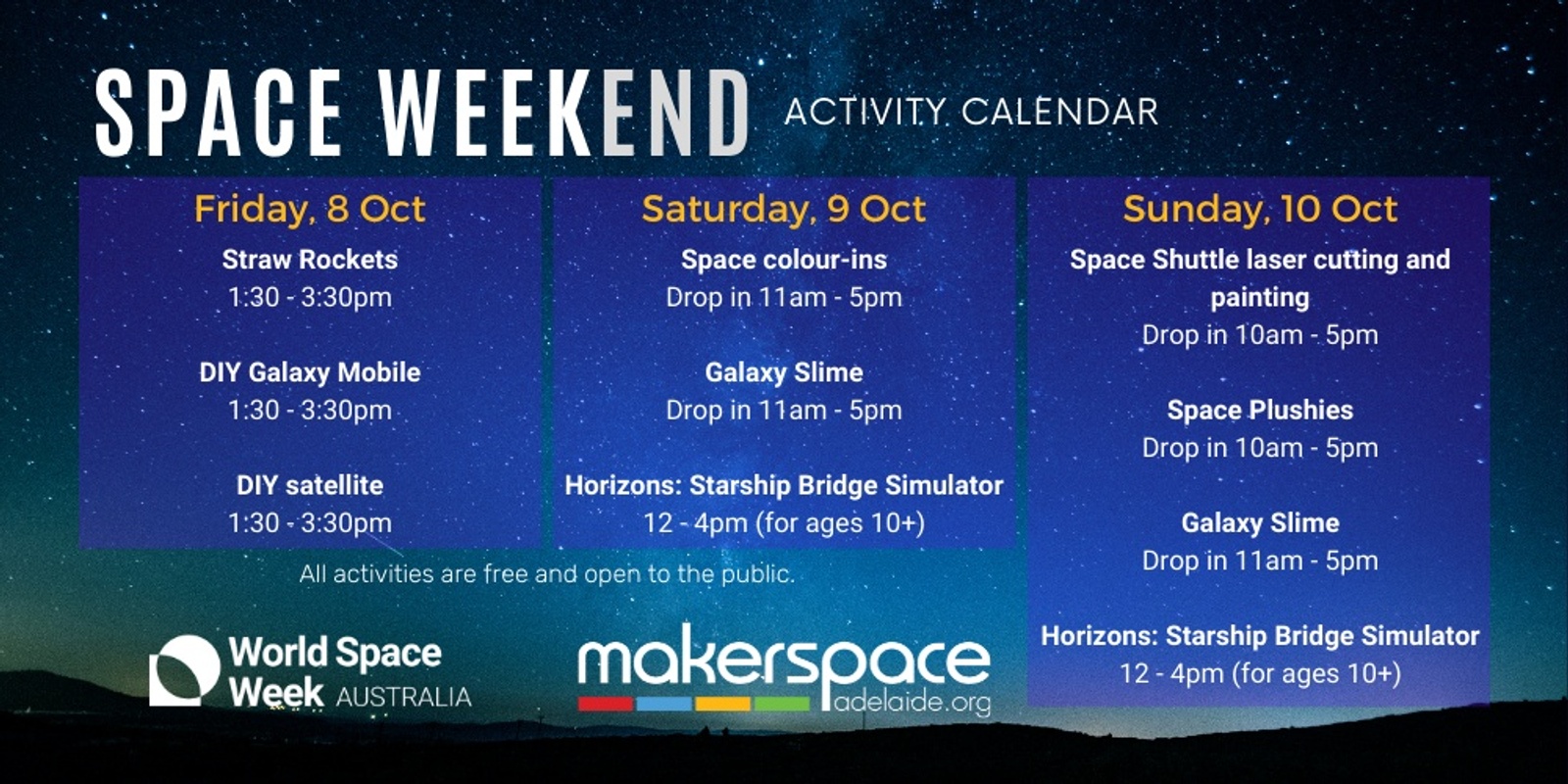 Banner image for Space Weekend at Makerspace Adelaide