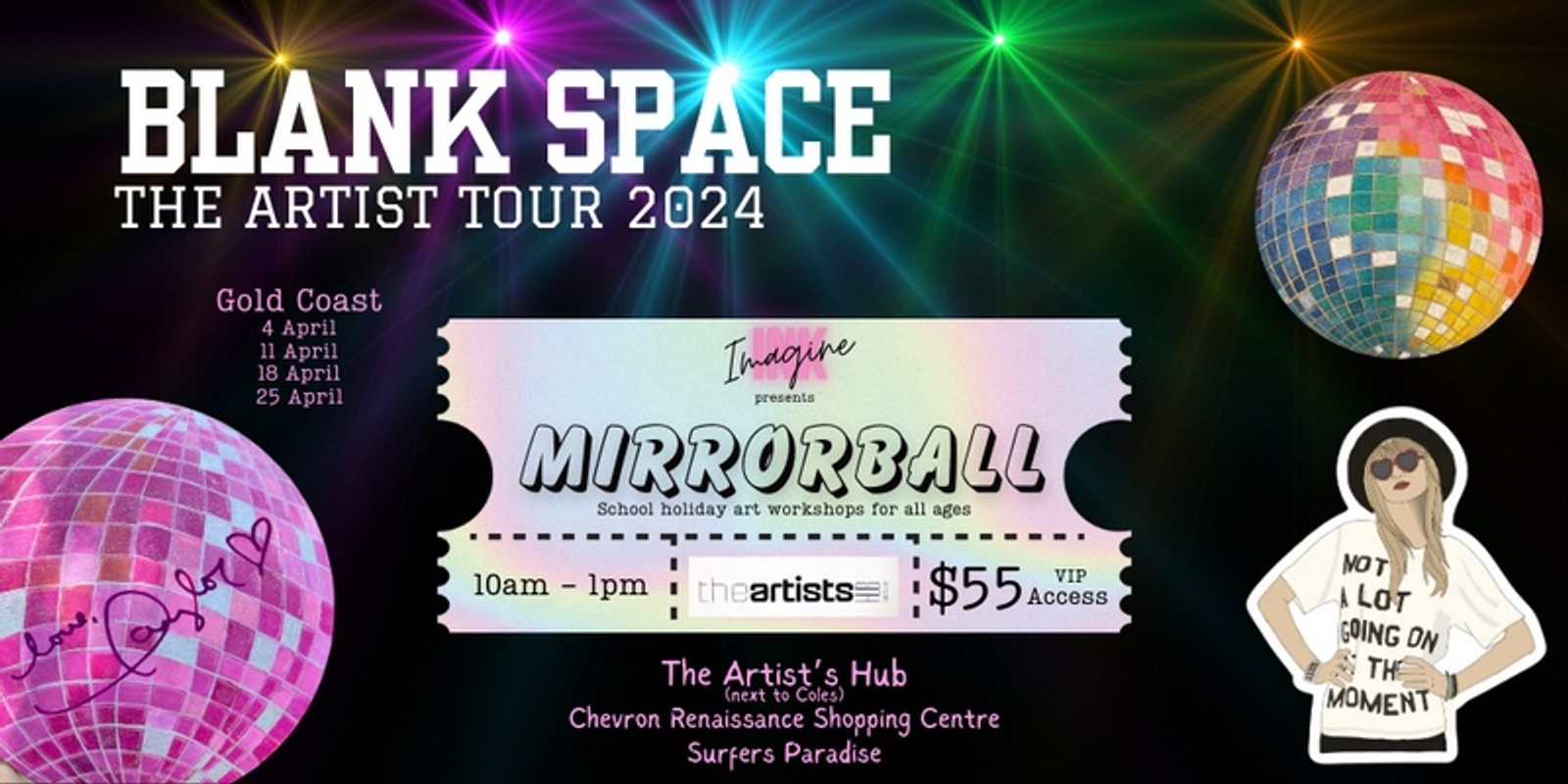 Banner image for Blank Space - Mirrorball Painting Workshop