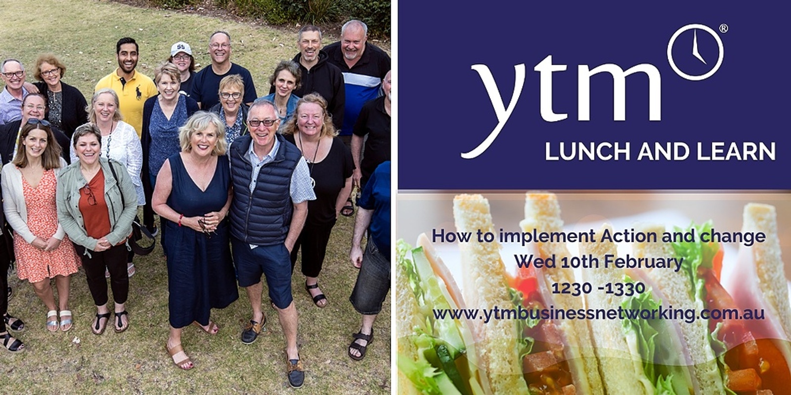 Banner image for ONLINE YTM Lunch and Learn - How to implement action and change .