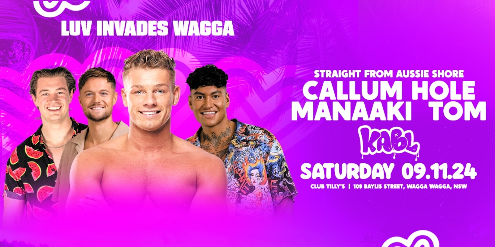 Banner image for Luv Invades Wagga: Callum Hole + The Aussie Shore Crew + KABL