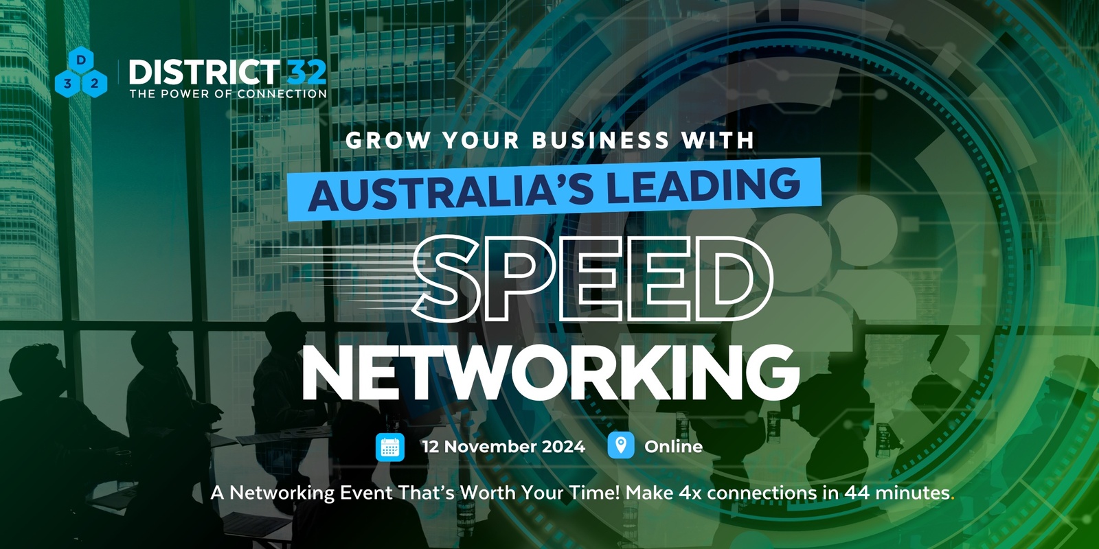 Banner image for Australia’s Leading Speed Networking Event – Online – Tue 12 Nov