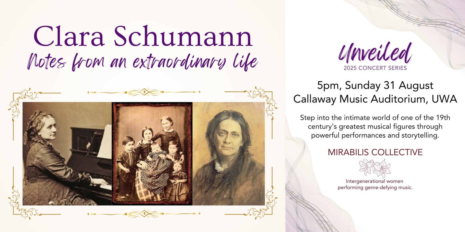 Banner image for Clara Schumann: Notes from an Extraordinary Life