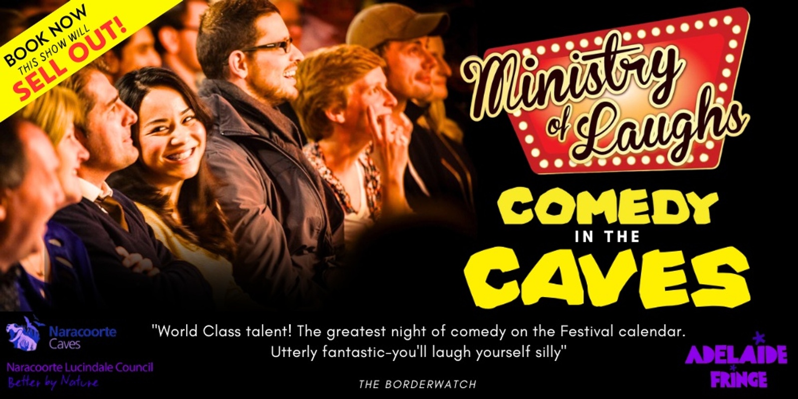 Banner image for MINISTRY OF LAUGHS: COMEDY IN THE CAVES 