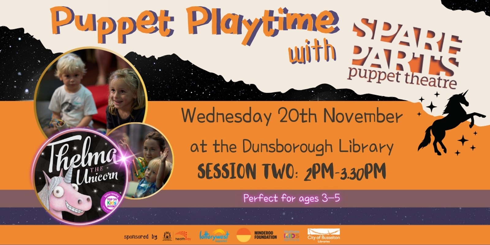 Banner image for  Puppet Playtime with Spare Parts Puppet Theatre - 2pm session 