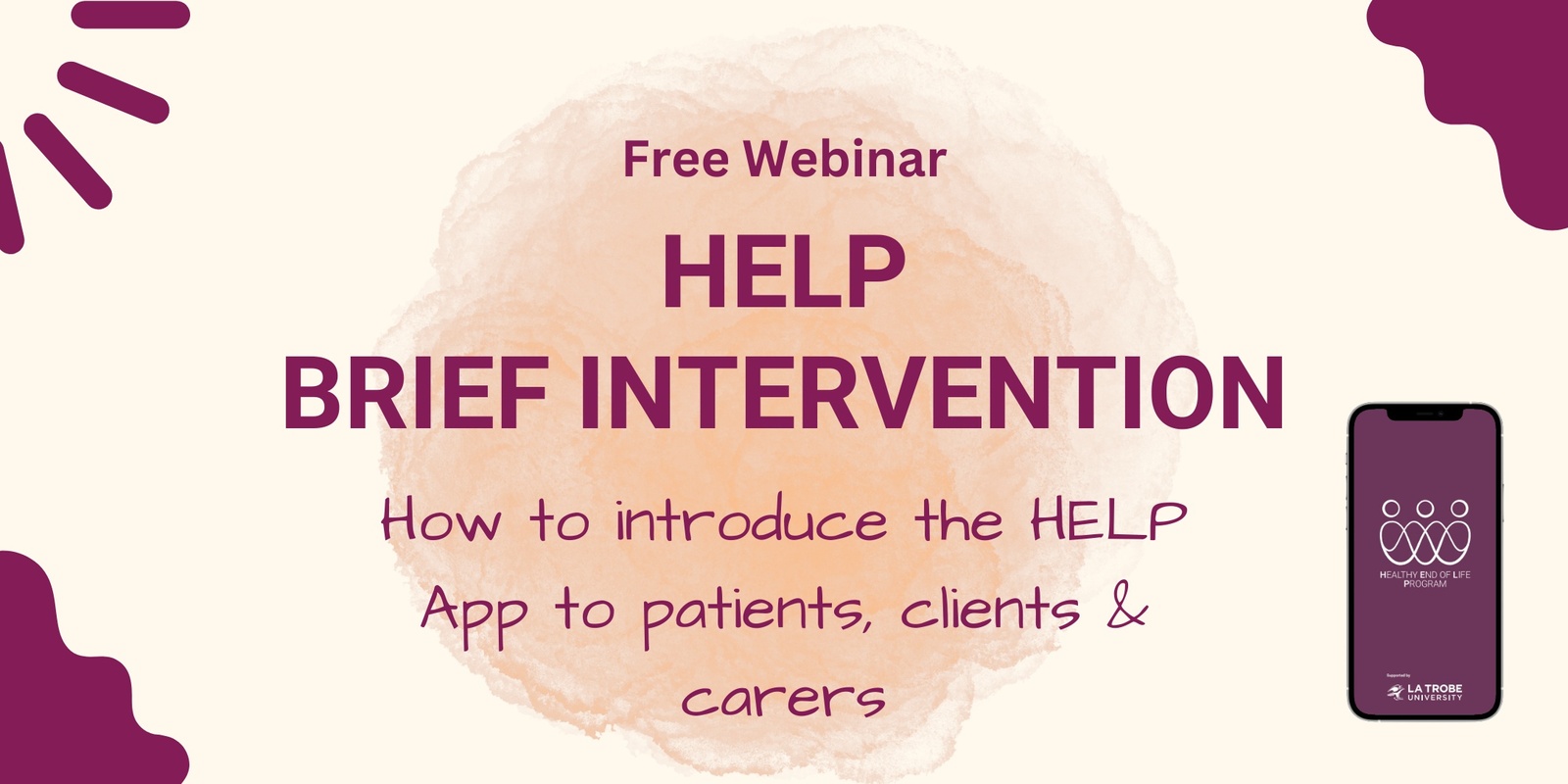 Banner image for Webinar - HELP Brief Intervention - May