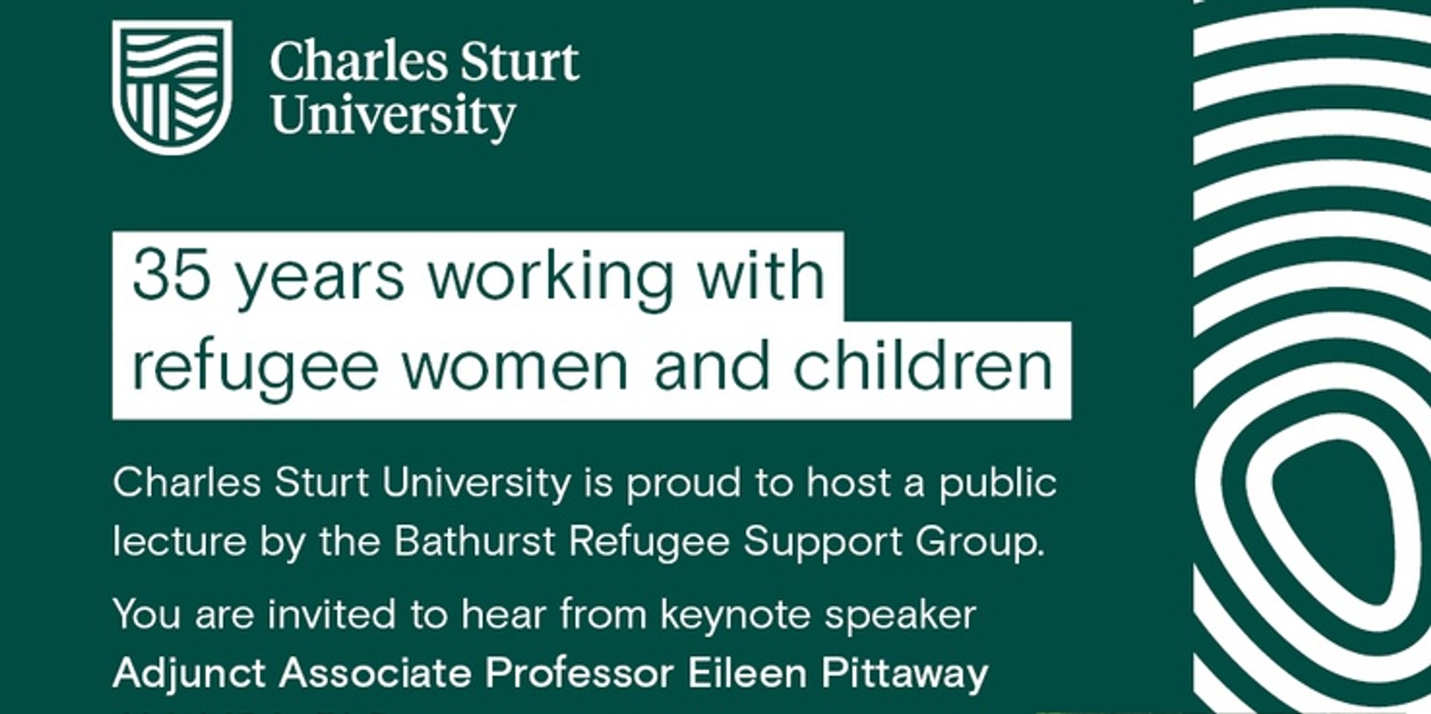 Banner image for Bathurst Refugee Support Group Public Lecture