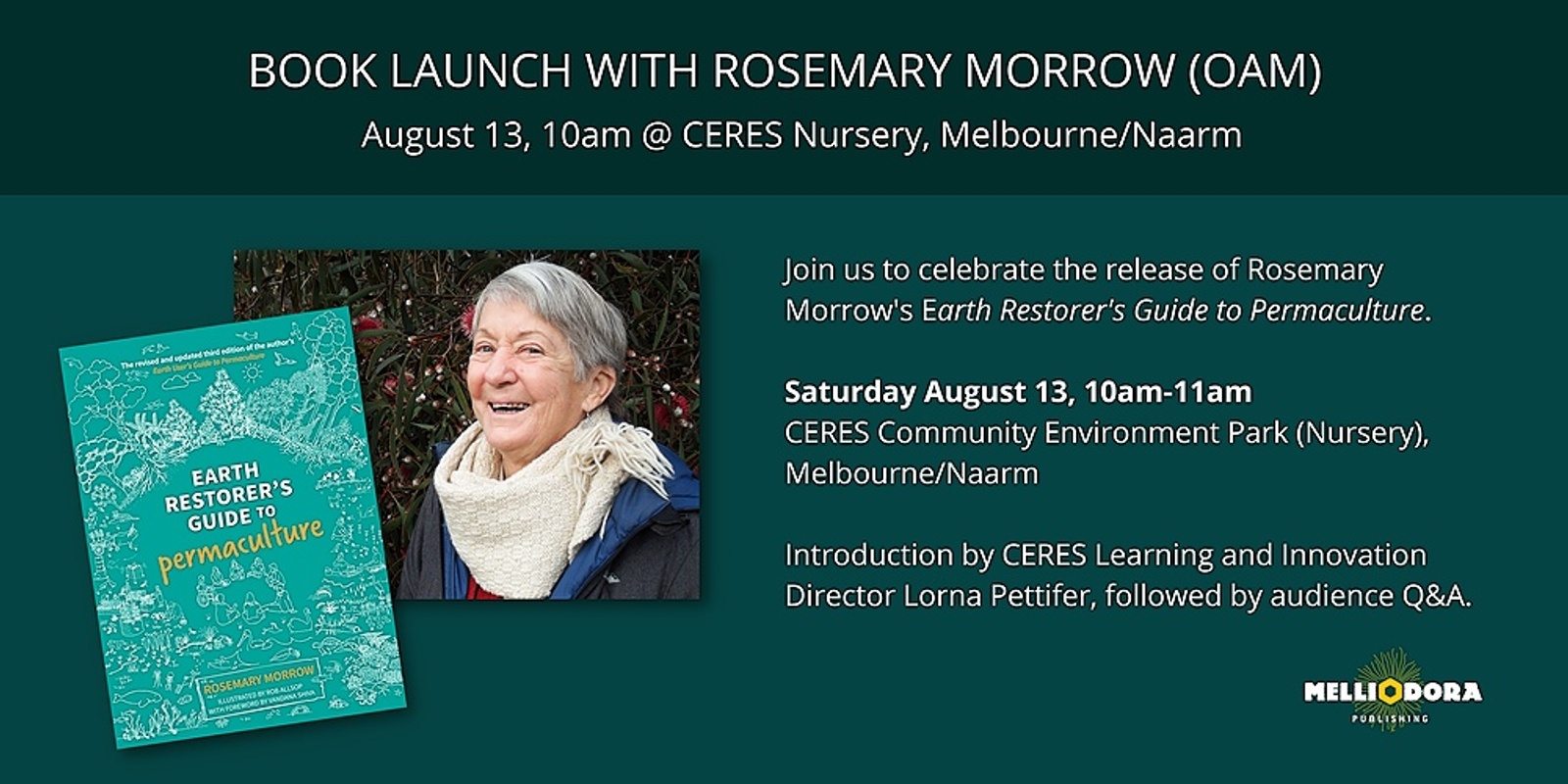 Banner image for Earth Restorer's Guide Book Launch: Q & A with author Rosemary Morrow OAM