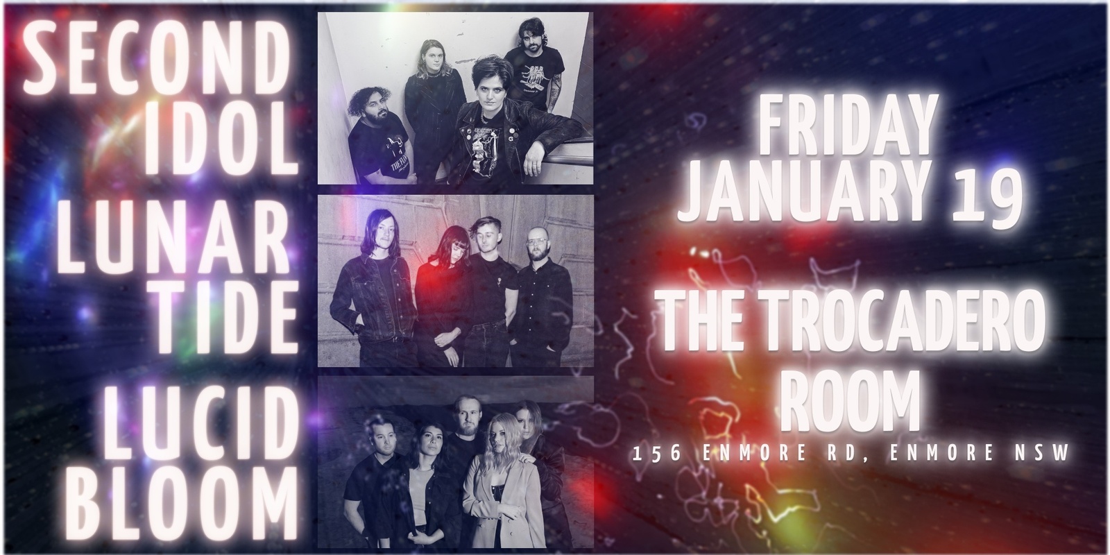 Banner image for SECOND IDOL / LUNAR TIDE / LUCIDBLOOM AT THE TROCADERO ROOM