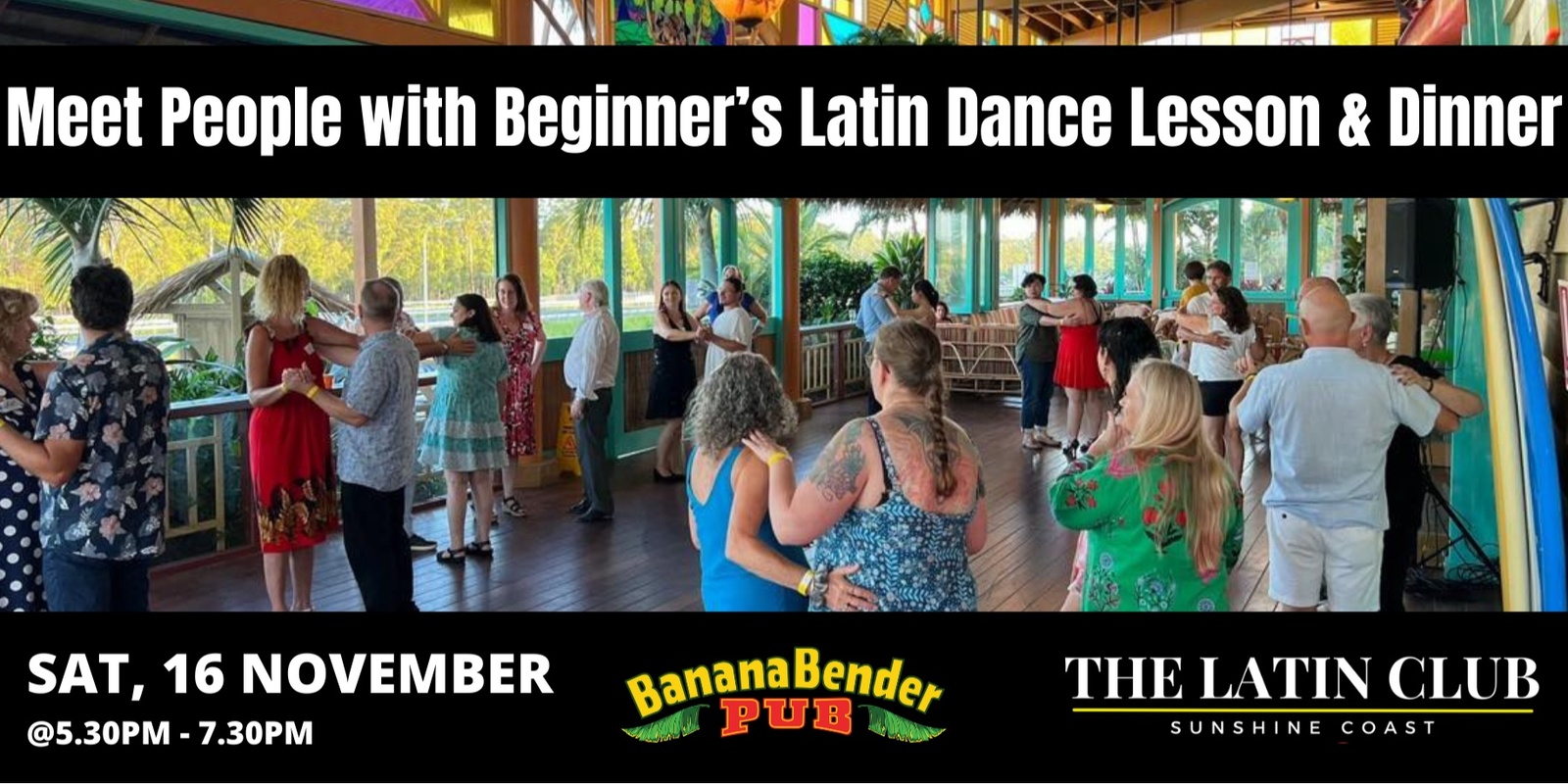 Banner image for Meet People with Intro Latin Dance Lesson & Dinner 16-11-24