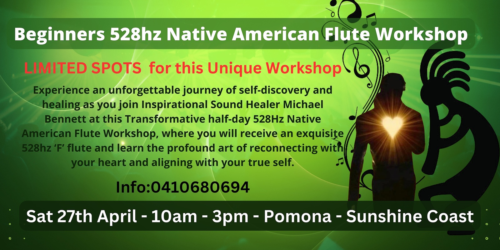 Banner image for Sunshine Coast Beginners 528hz Native American Flute Workshop 27th April 2024
