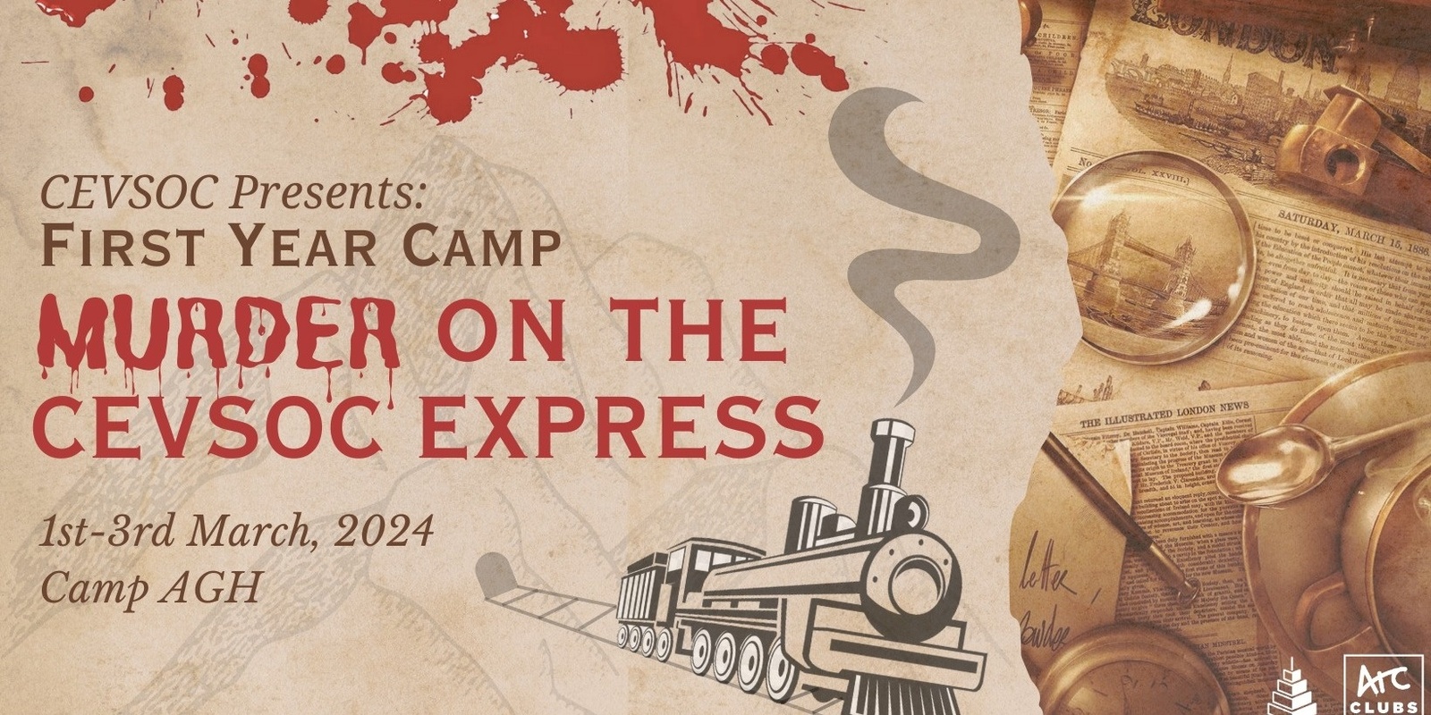 Banner image for CEVSOC presents: First Year Camp- Murder on the CEVSOC express 