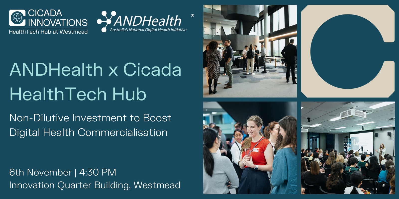 Banner image for Cicada Health Tech Hub x ANDHealth Present:  Non-Dilutive Investment to Boost Digital Health Commercialisation