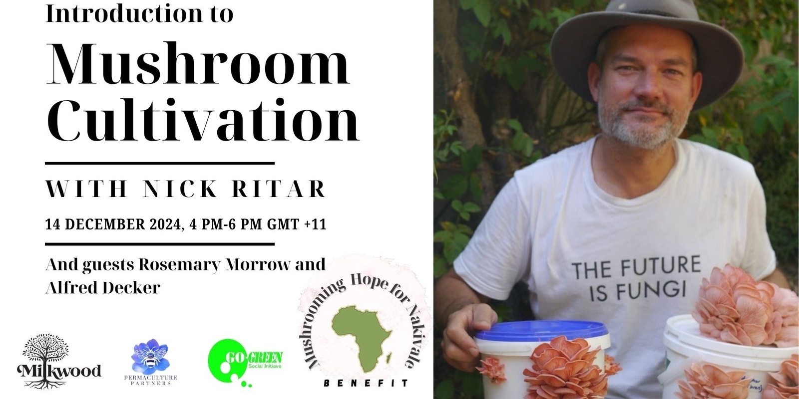 Banner image for Introduction to Mushroom Cultivation with Nick Ritar – Mushrooming Hope in Nakivale