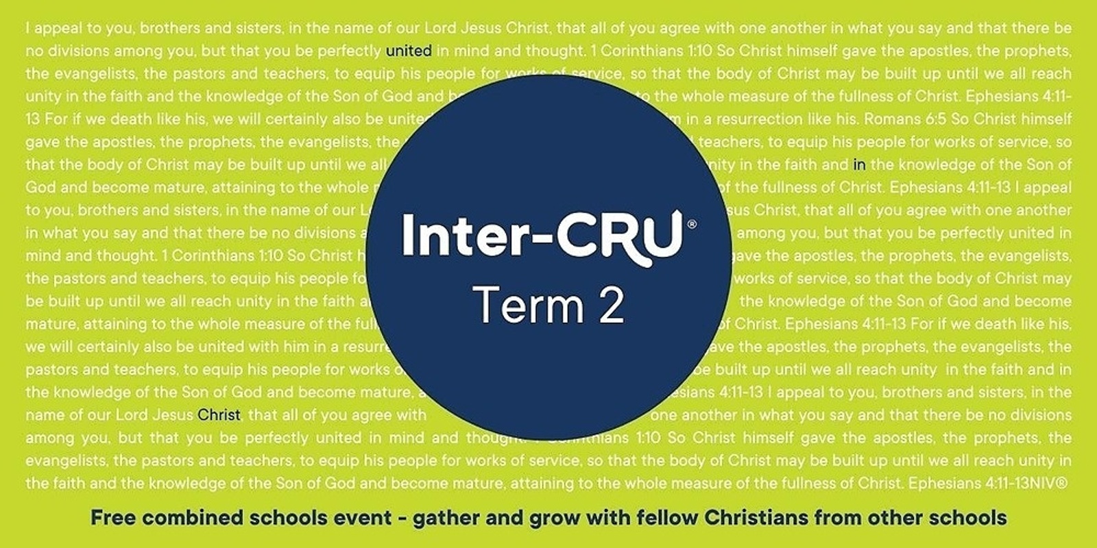Banner image for Inter-CRU Central Coast: Wyong Community Christian School