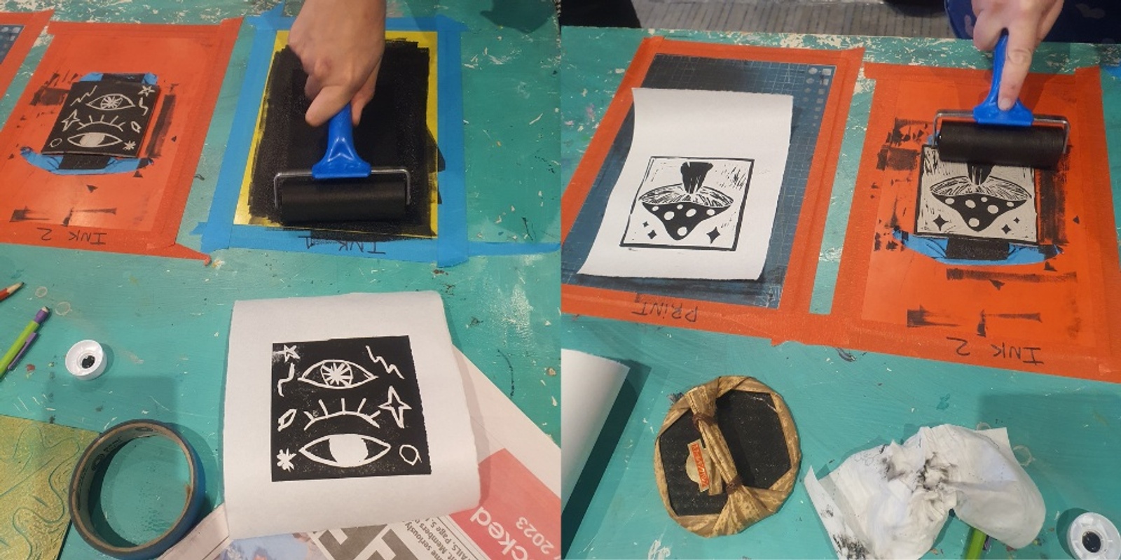 Banner image for Queer Social Footscray: Intro to Linocut with Emilie