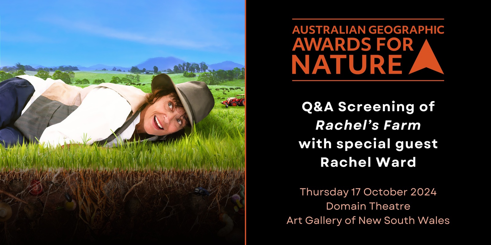 Banner image for Australian Geographic Awards for Nature 2024 with Rachel Ward