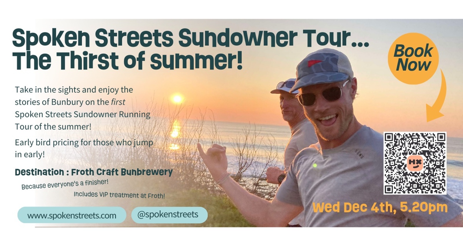 Banner image for Spoken Streets 5Kish Sundowner Running Tour - The Thirst of the Summer!