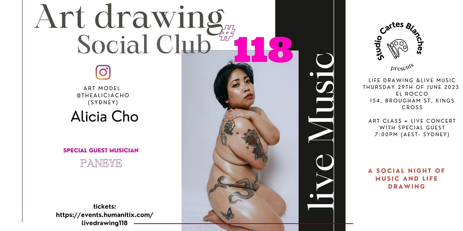 Banner image for Art Drawing Live Music Social Club #118