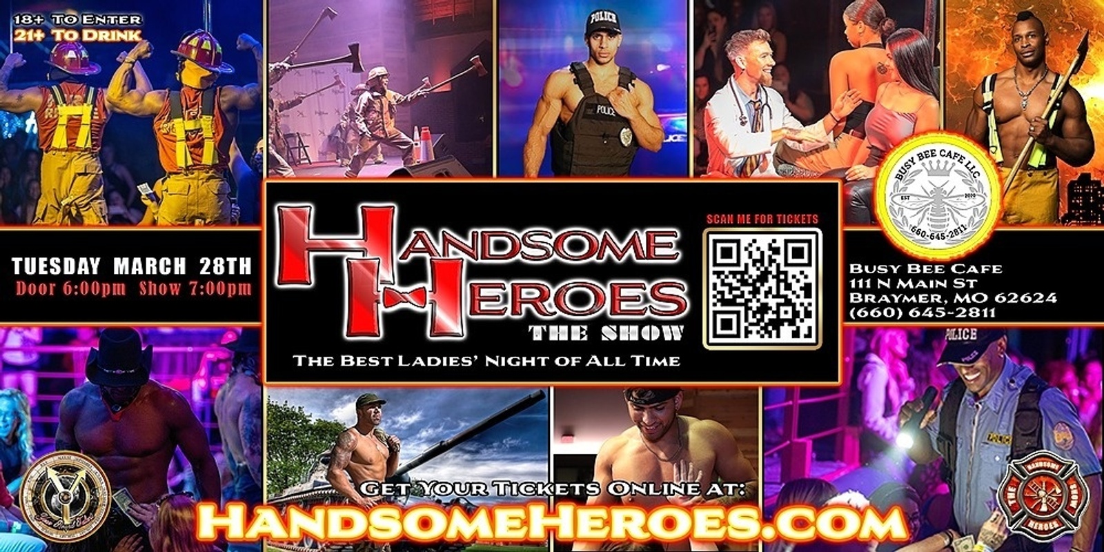 Banner image for Braymer, MO - Handsome Heroes XXL Live: The Best Ladies' Night of All Time!