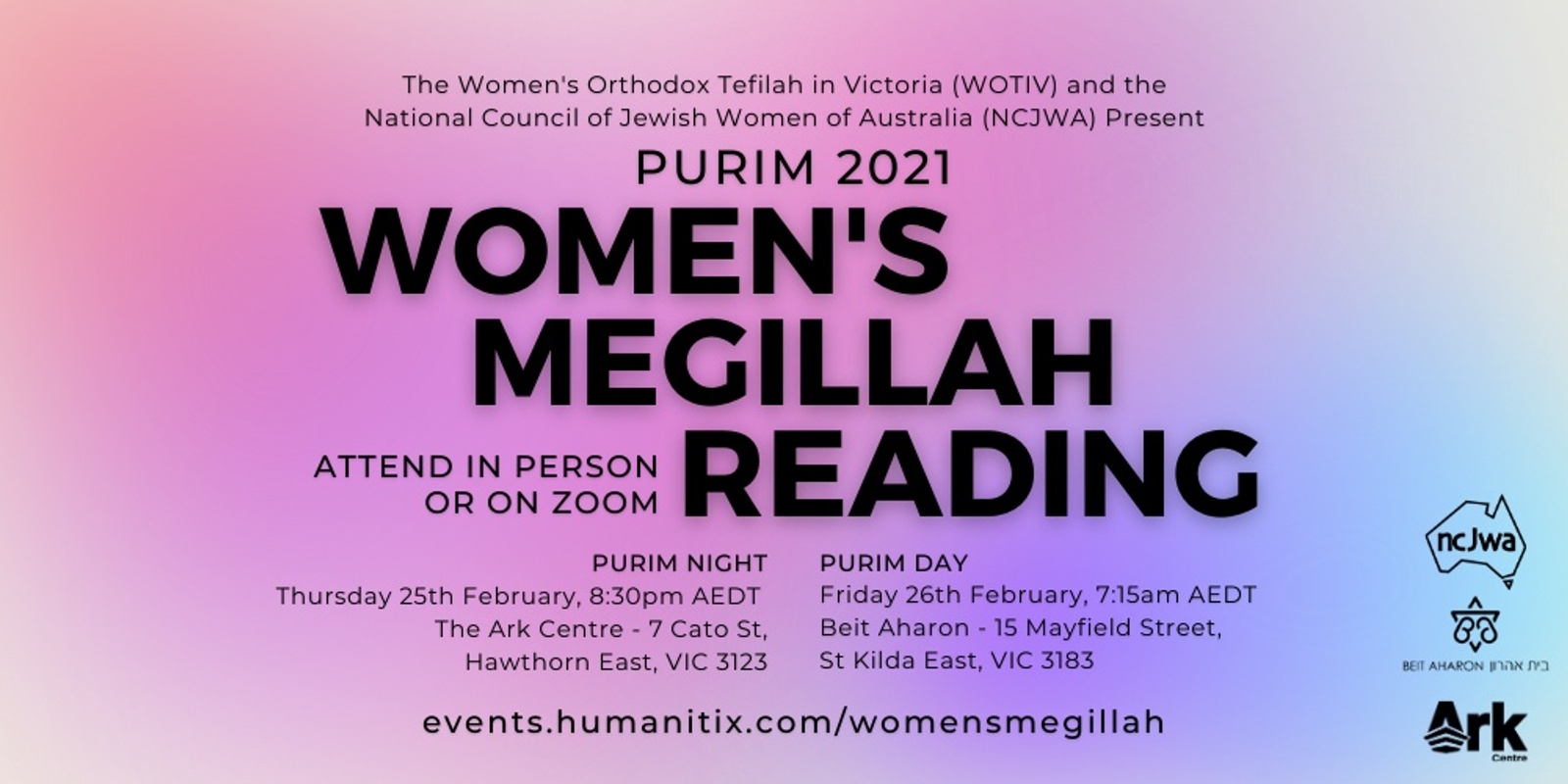 Banner image for Women's Megillah Reading 2021 | NCJWA & WOTIV
